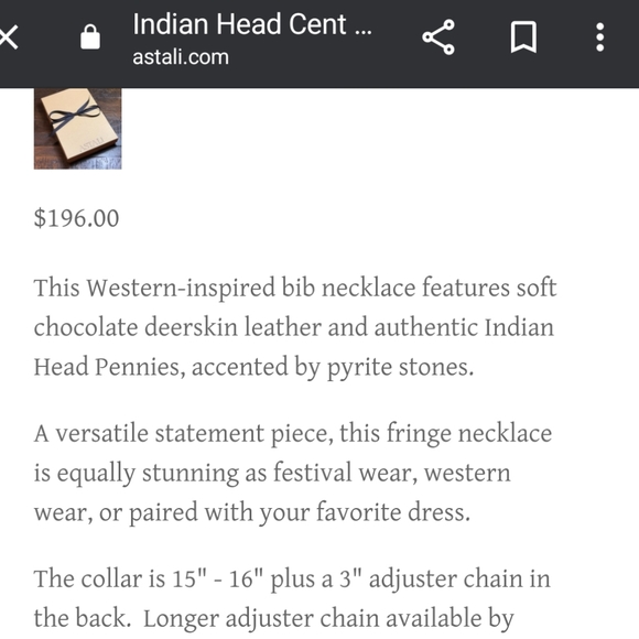 NWOB Astali Indian head coin bib necklace - Picture 16 of 16